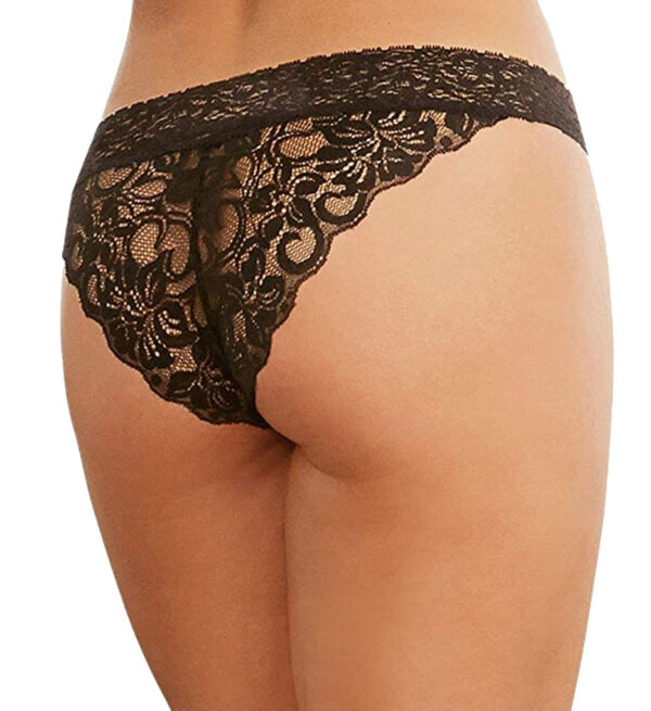 Back of Black Stretch Lace X-Cross Panties