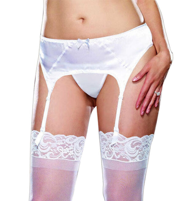 white satin garter belt