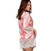 LC453071, robe, satin robe, kimono, sexy lingerie, bridal lingerie, holiday lingerie, anniversary lingerie, honeymoon lingerie, valentines lingerie, pink robe, pink satin, sexy lingerie