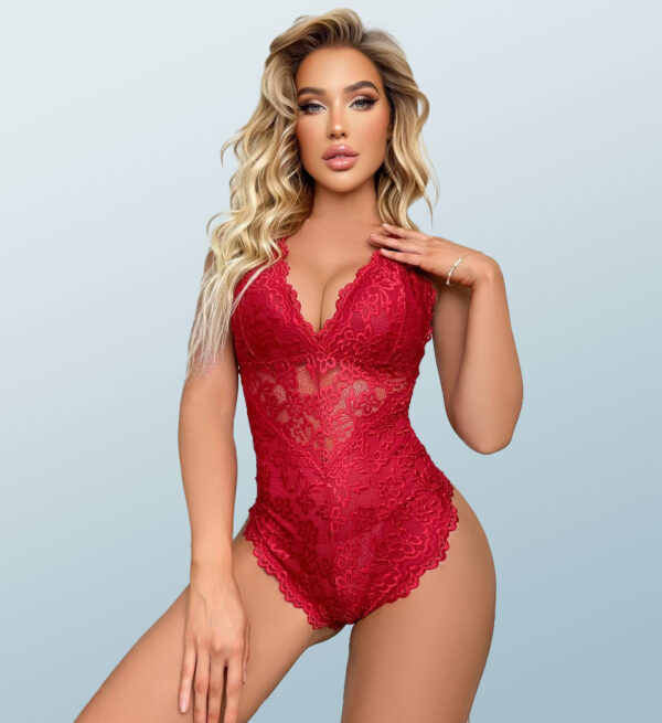 Stretch lace; lace teddy; lace bodysuit; sexy lingerie