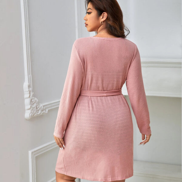 Waffle Knit Lounge Set with Belted Robe