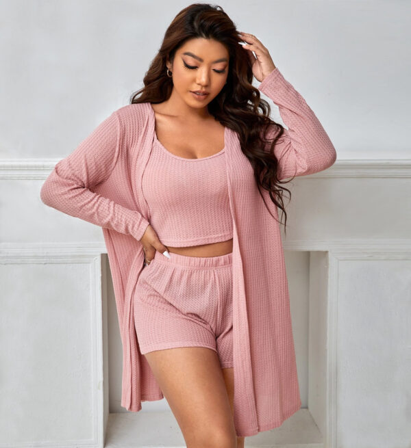 sleepwear set; lounge set; crop cami; robe set