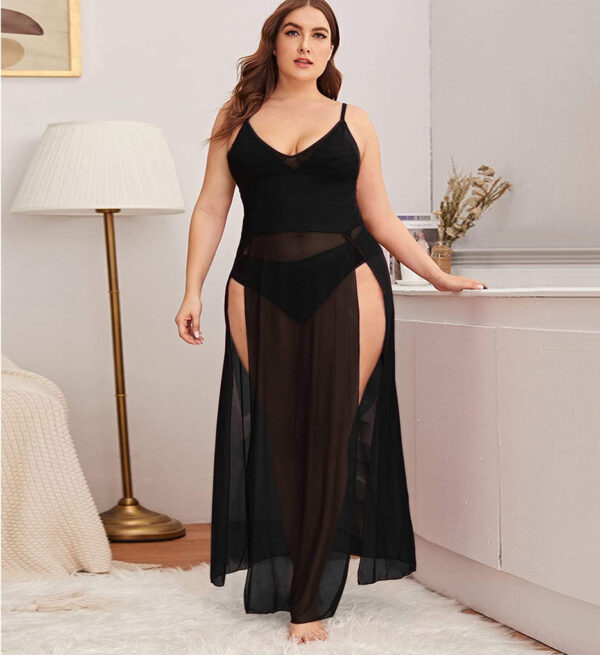 mesh; sleepwear; loungewear; nighty; nightgown; mesh sleepwear; mesh gown