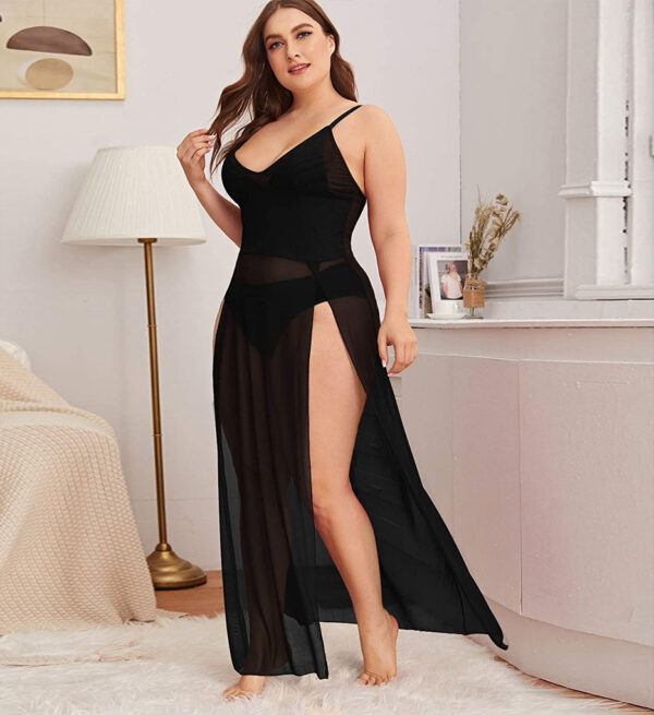 mesh; sleepwear; loungewear; nighty; nightgown; mesh sleepwear; mesh gown