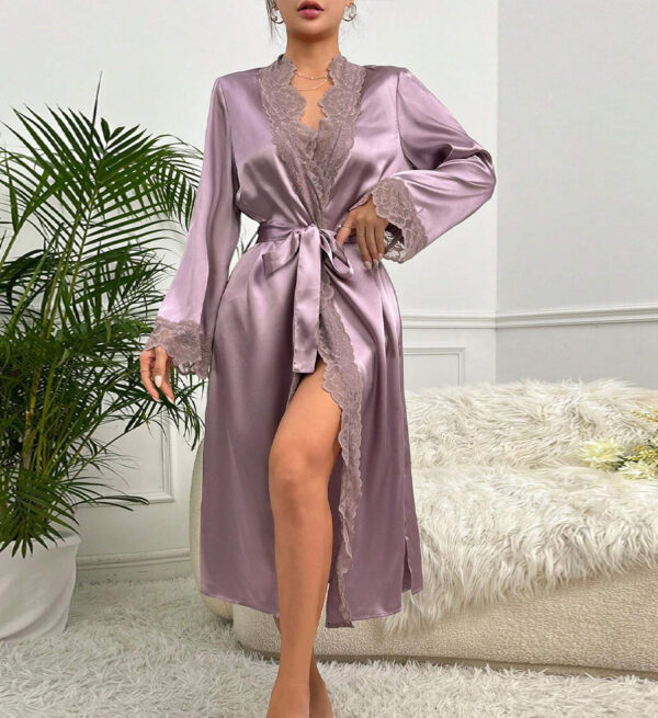 Sexy lace and satin robe; bridal robe